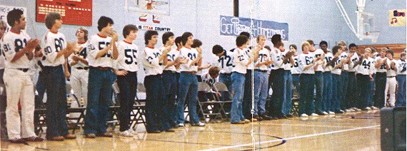 Football Team at Pep Rally
